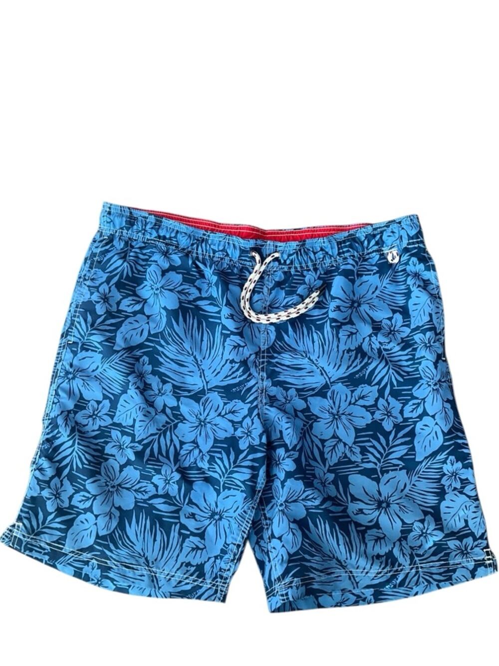 Lands' End Men’s Swim Trunks Blue Hawaiian Size Large NWOT